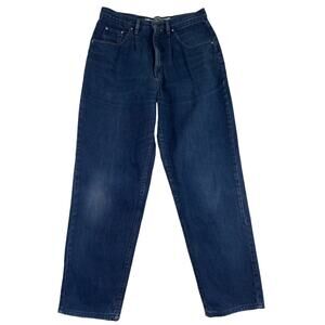 VTG Anchor Blue Pleated Baggy Men Blue Denim‎ Jeans Sz 33x32